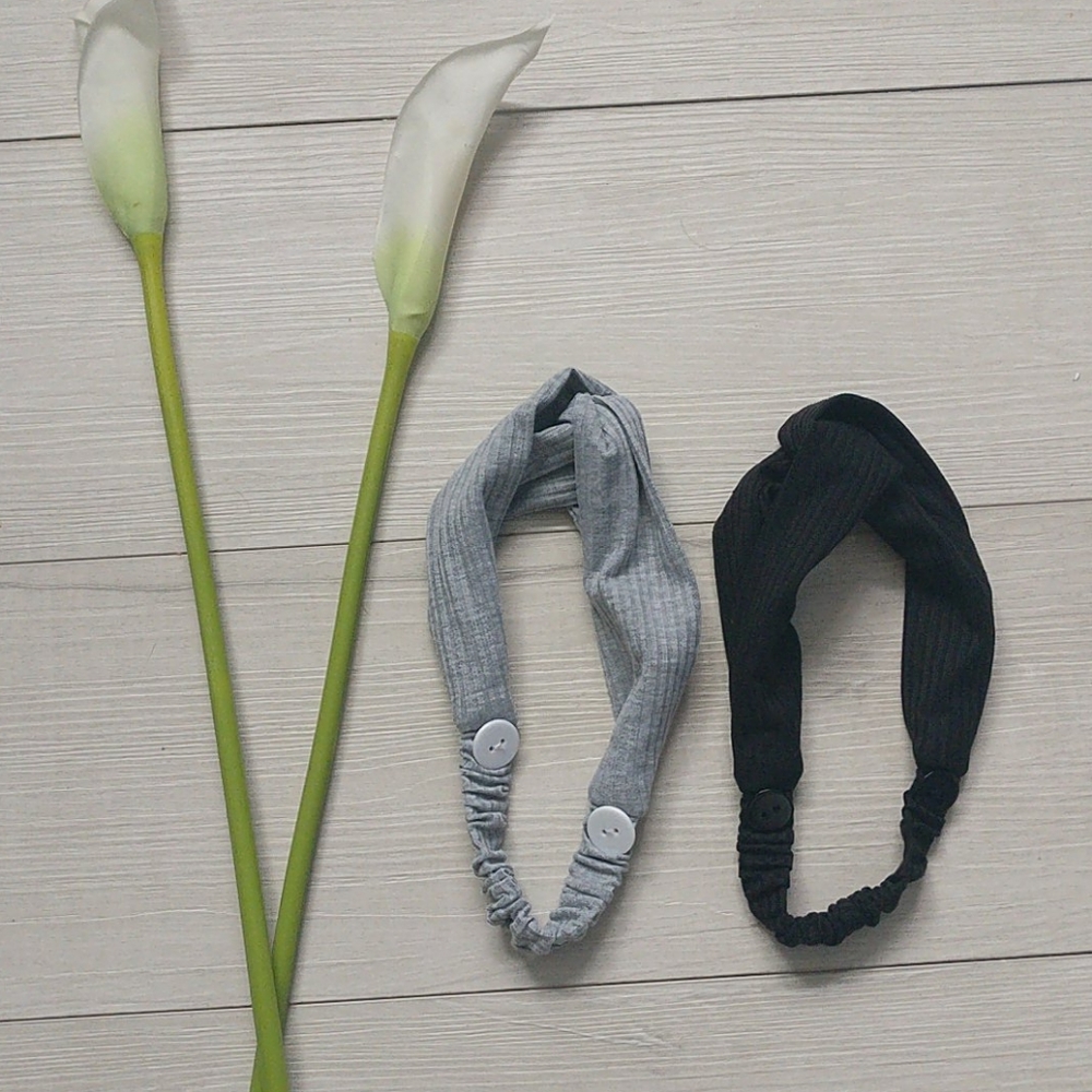 *💖 2pc headbands with buttons for mask